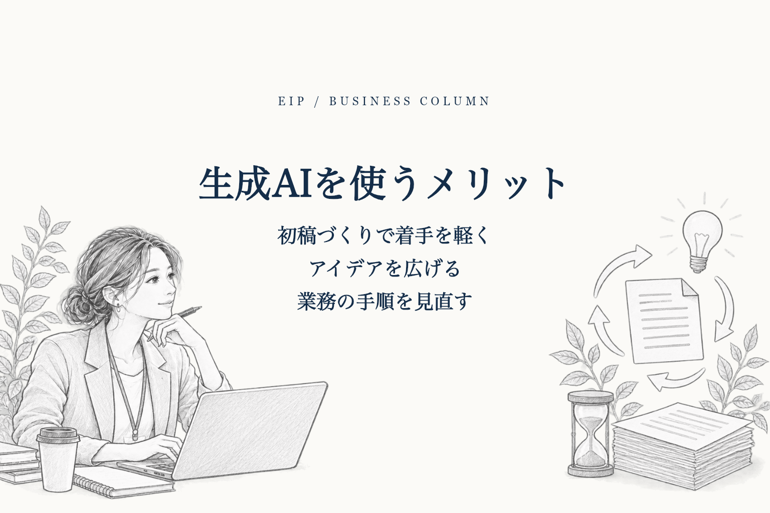 生成AIを使い、文章作成や情報整理の効率化を考える事業者。