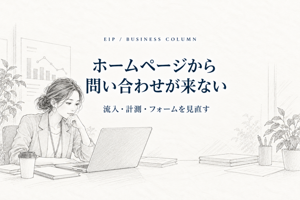 事業者がアクセス状況と問い合わせフォームの導線を確認している様子。